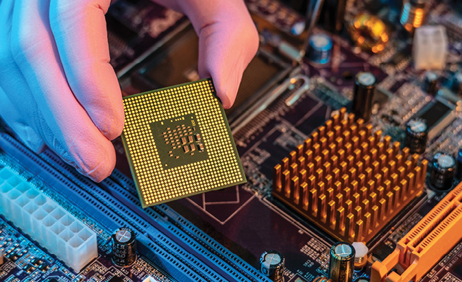 Printed circuit board featuring a microship